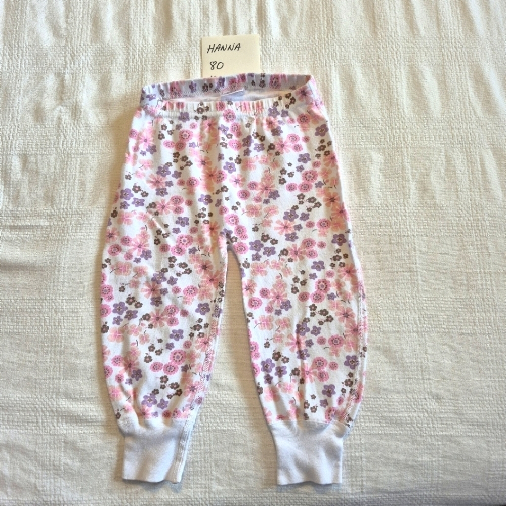 Hanna Andersson girls size 80 or 18-24 months floral baggy leggings VGUC